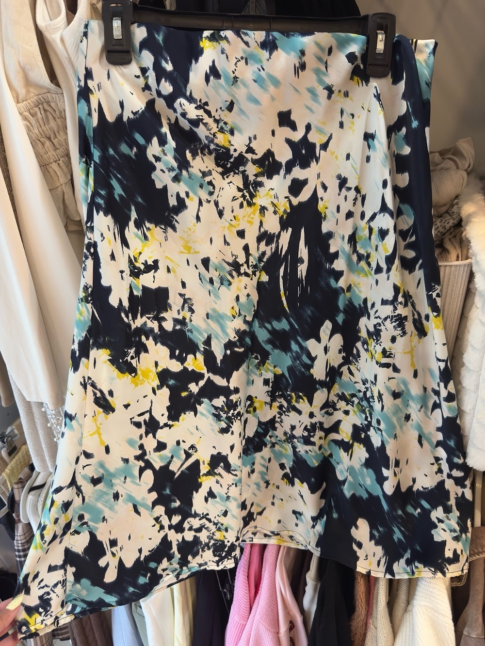 Banana republic Abstract Print A-Line Skirt in Navy and White